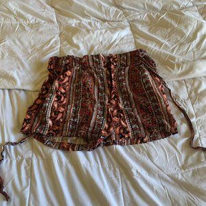 Red Patterned Shorts